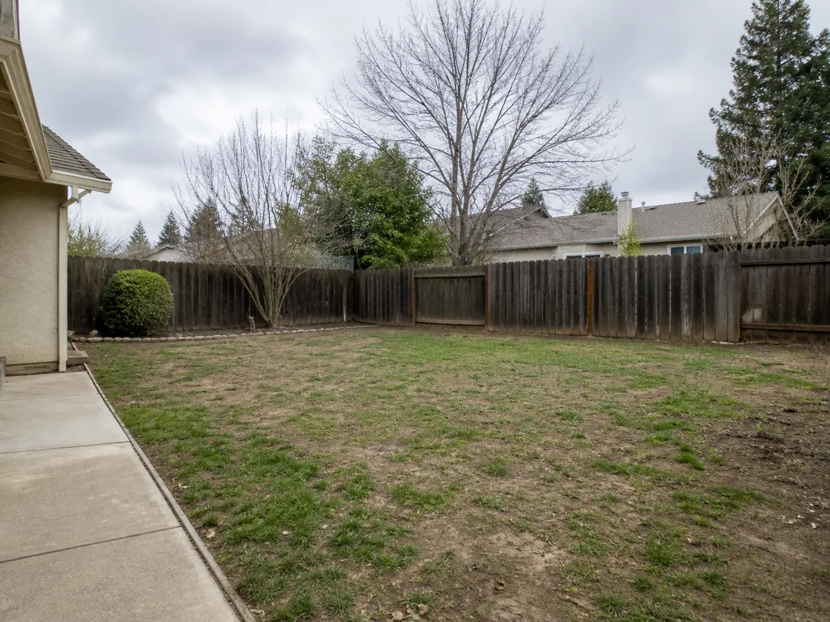 Plain backyard before landscaping