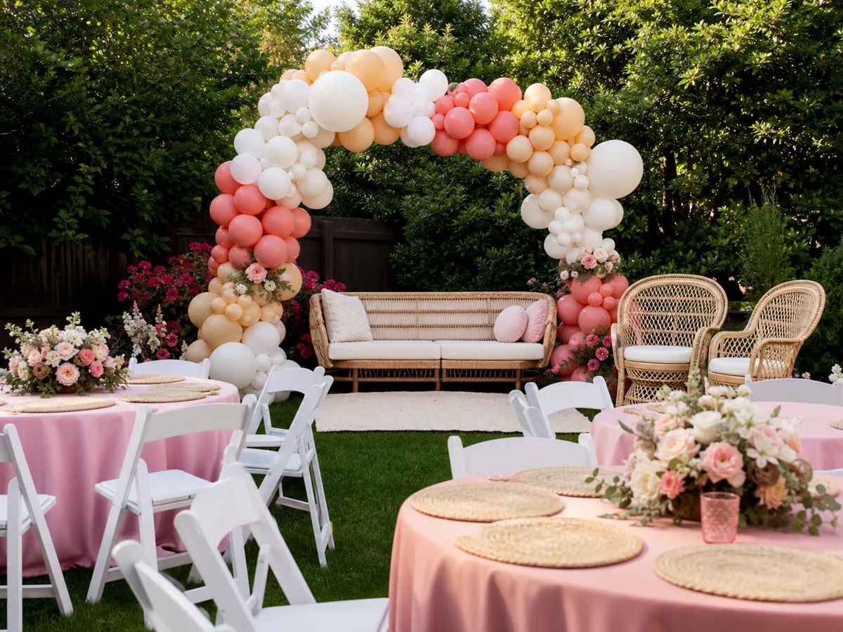 Event crew setting up an elegant reception