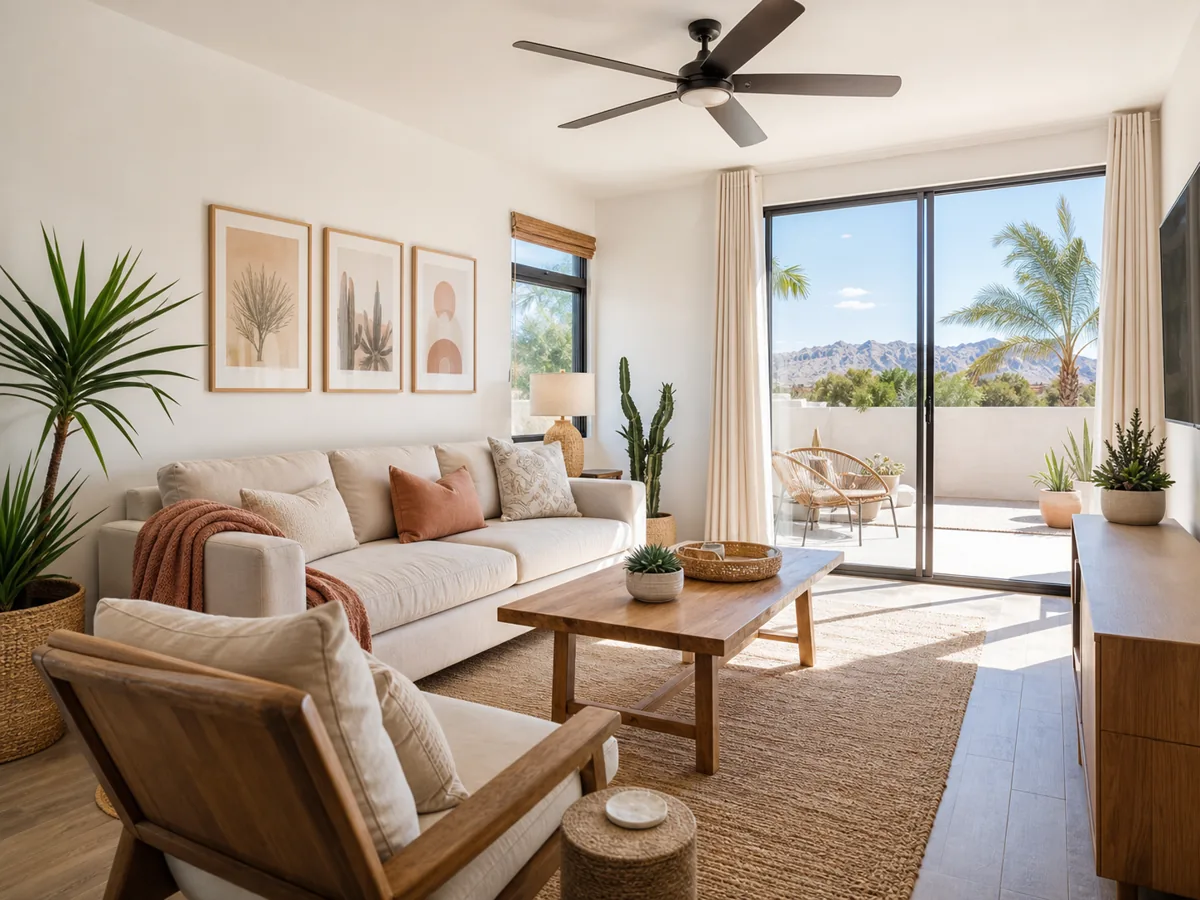 Desert Bloom cleaner staging a spotless bedroom