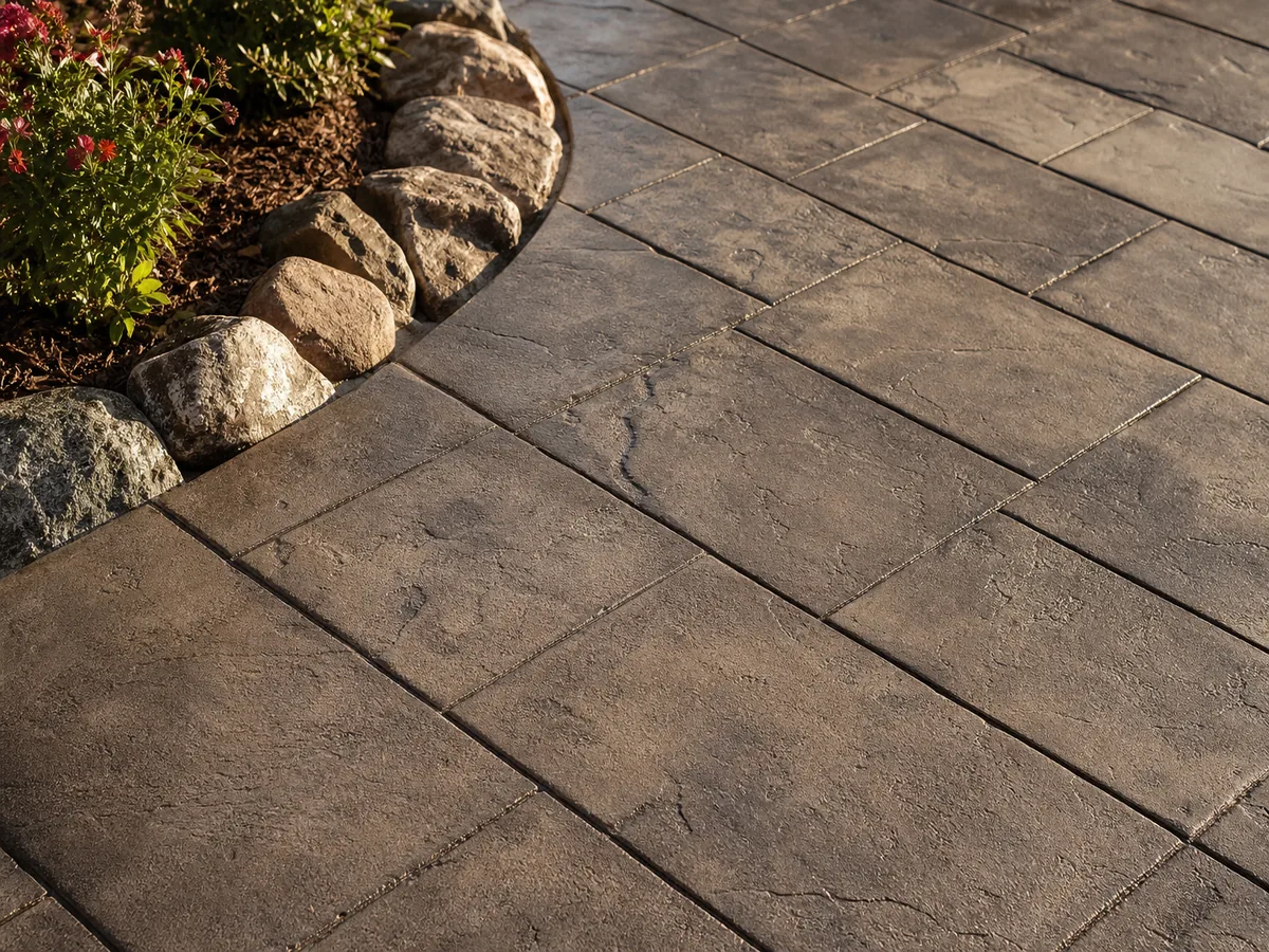 Freshly poured, clean-lined concrete driveway by Ironclad