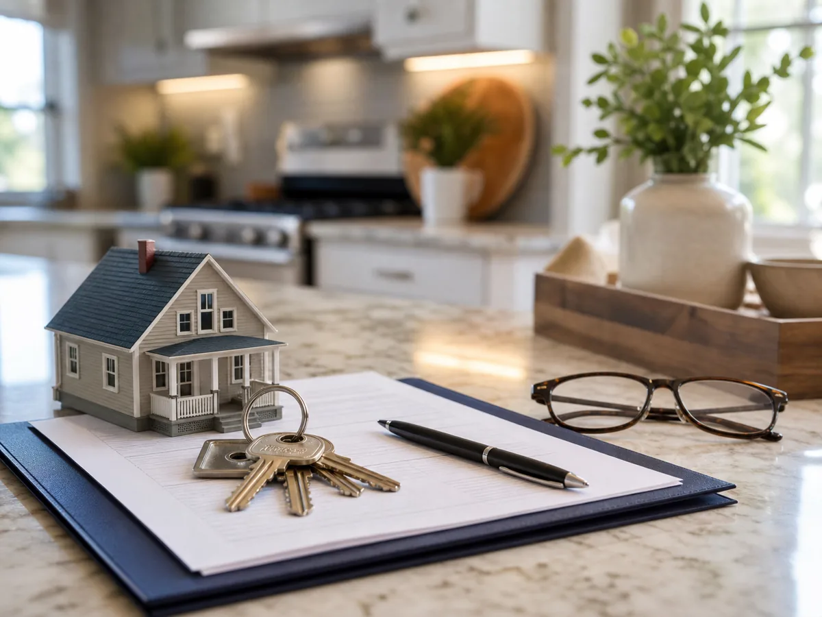Meridian Insurance agent reviewing a policy with a client