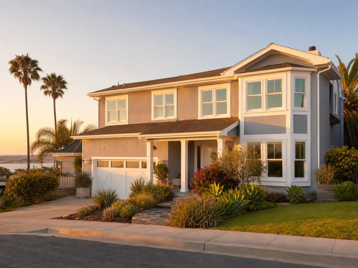 Freshly painted San Diego home exterior