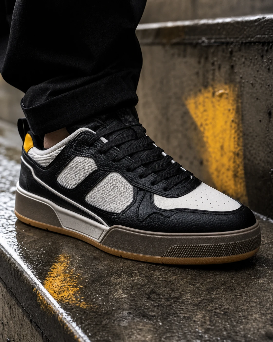 Sneaker close-up on concrete